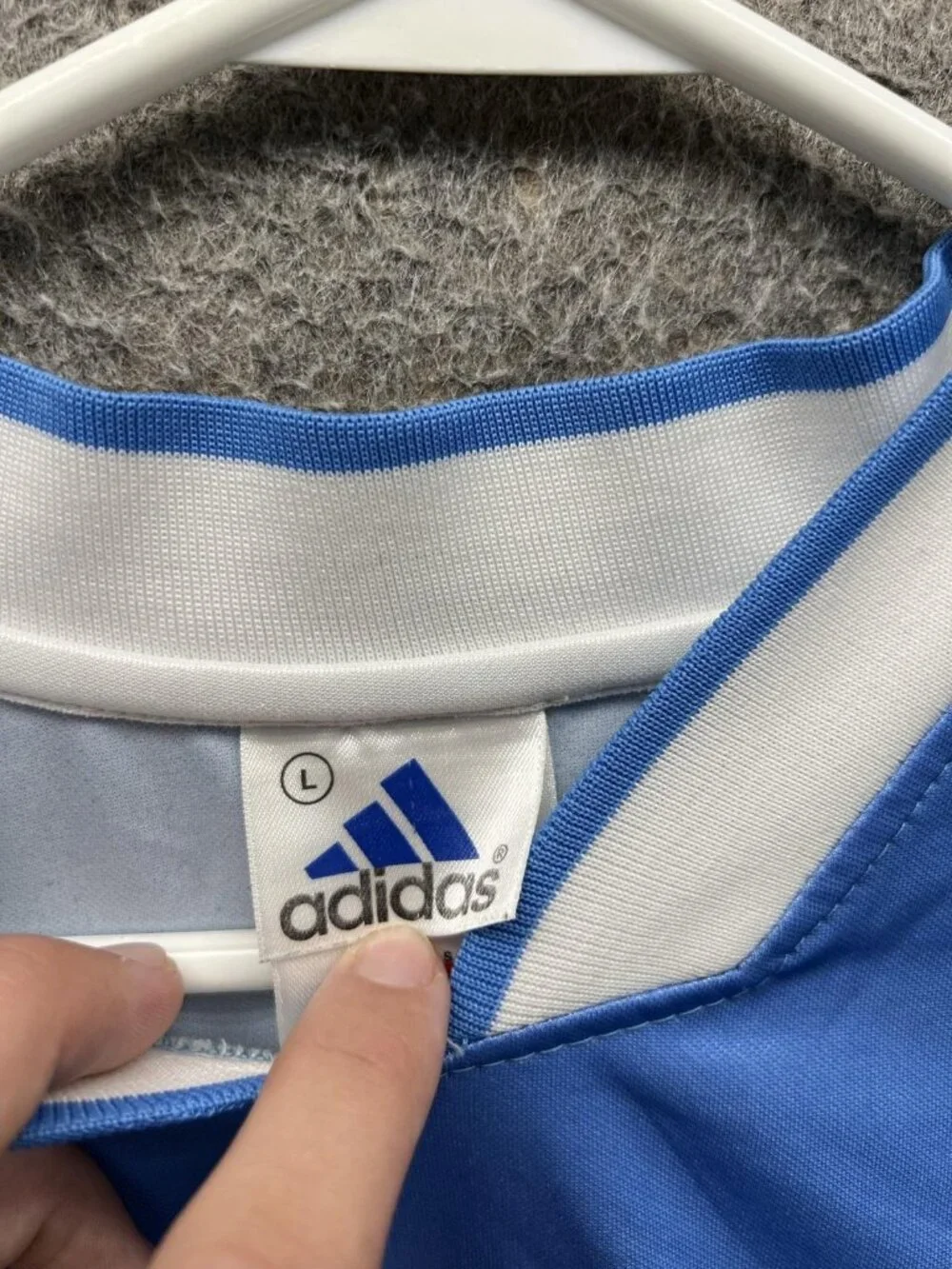 Vintage Adidas Jersey Mens Large Blue Soccer Jersey Top 90s Goalkeeping Shirt